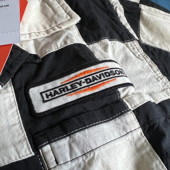 Harley Davidson x Champion x Todd Snyder Checkered Camp Collar Shirt - Picture 6 of 8